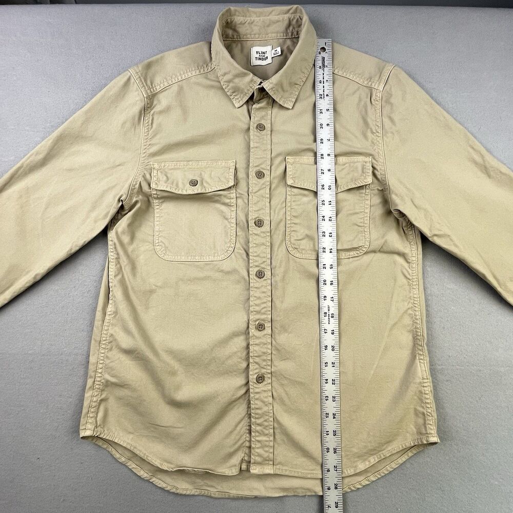 Flint and Tinder Stretch Canvas Expedition Shirt Men’s Medium Tan Chest Pockets - Picture 9 of 10